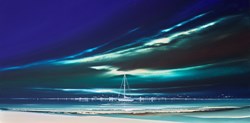 Tranquil Night by Jonathan Shaw - Original Painting on Board sized 40x20 inches. Available from Whitewall Galleries